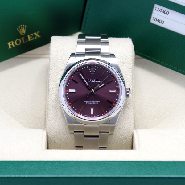 Oyster Perpetual 39 114300 (Red Grape Dial)